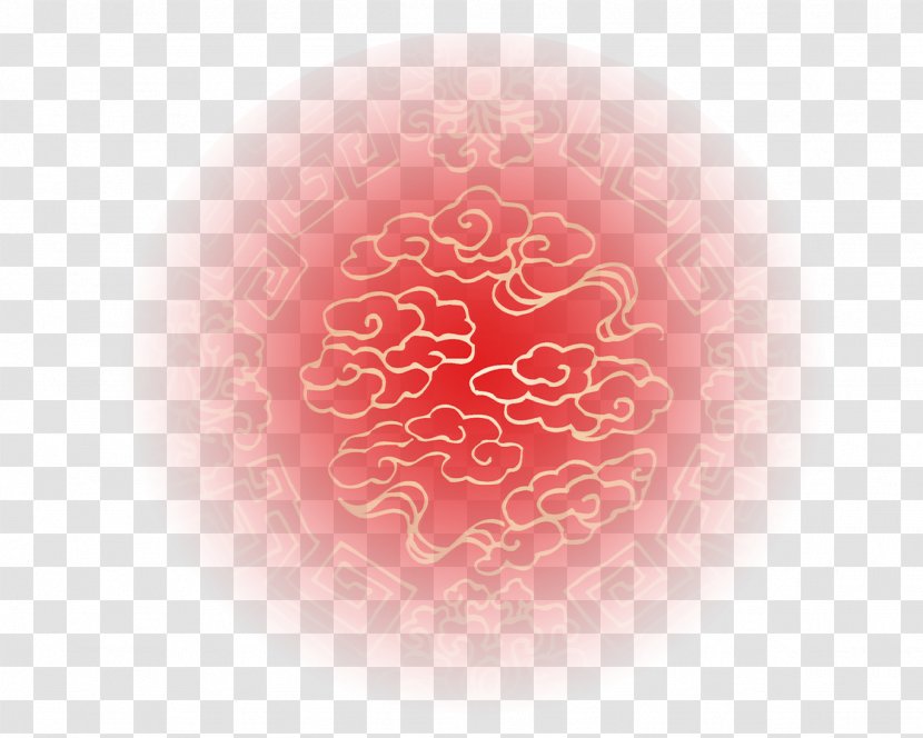 Heart Red Pattern - Frame - Chinese Style Clouds Glow Transparent PNG