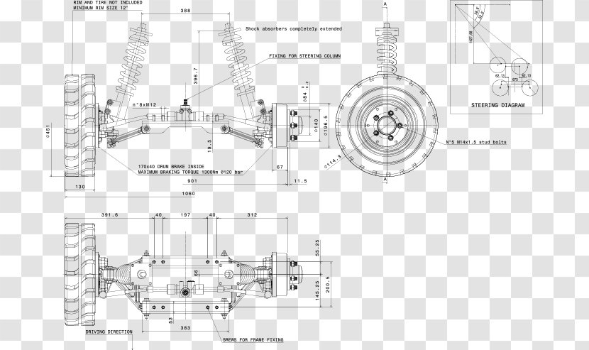 Technical Drawing Car Diagram Engineering - Artwork - Front Suspension Transparent PNG