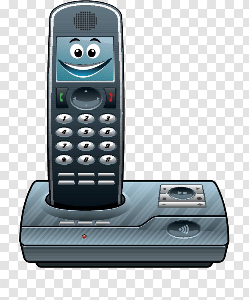Microphone Cordless Telephone Drawing - Landline Mobile Phone Transparent PNG