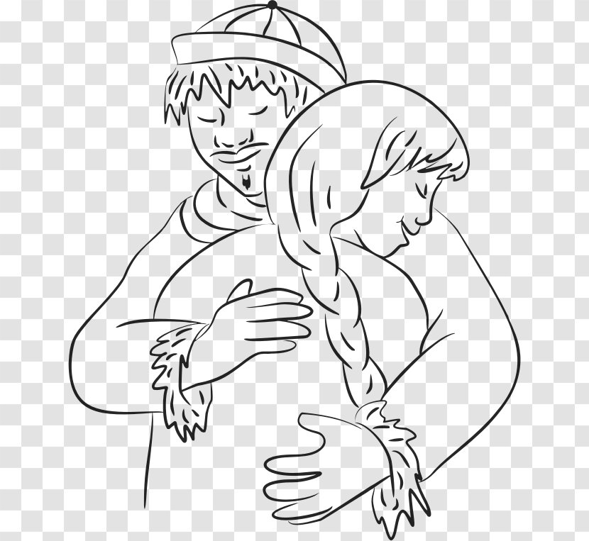 Drawing Hug Woman Sketch - Watercolor Transparent PNG