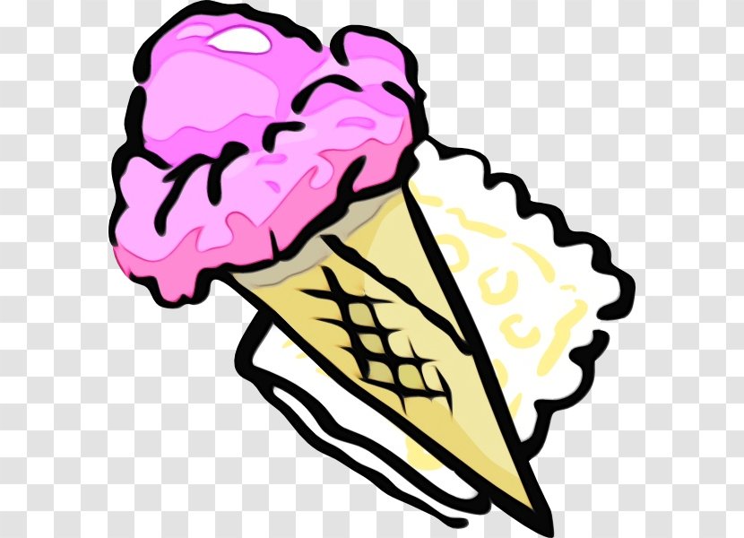 Ice Cream Cones - Line Art Food Transparent PNG