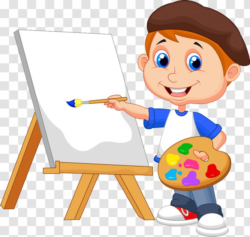 Painting Cartoon Royalty-free Drawing - Reading - Children Transparent PNG
