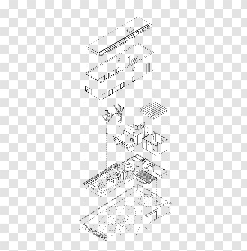 Tree House Wood Bookcase - Isometric Projection - Camphor Transparent PNG