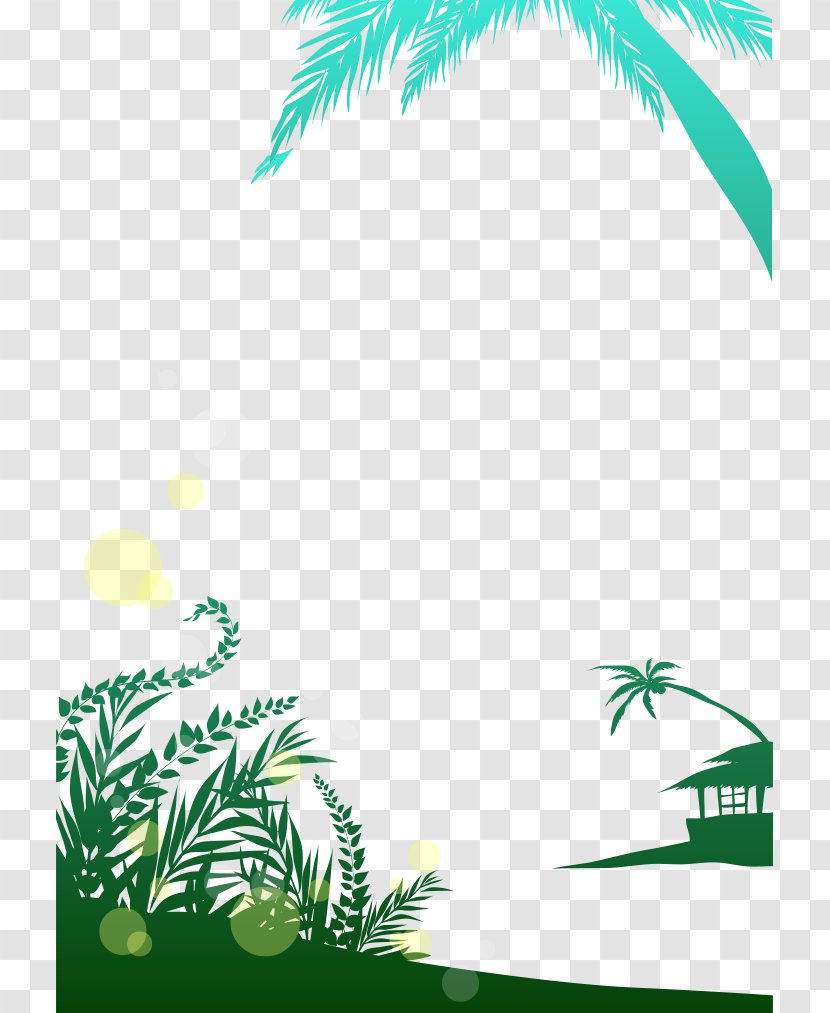 Coconut Green Arecaceae Drawing Tree - Text - Cartoon Painted Grass Transparent PNG