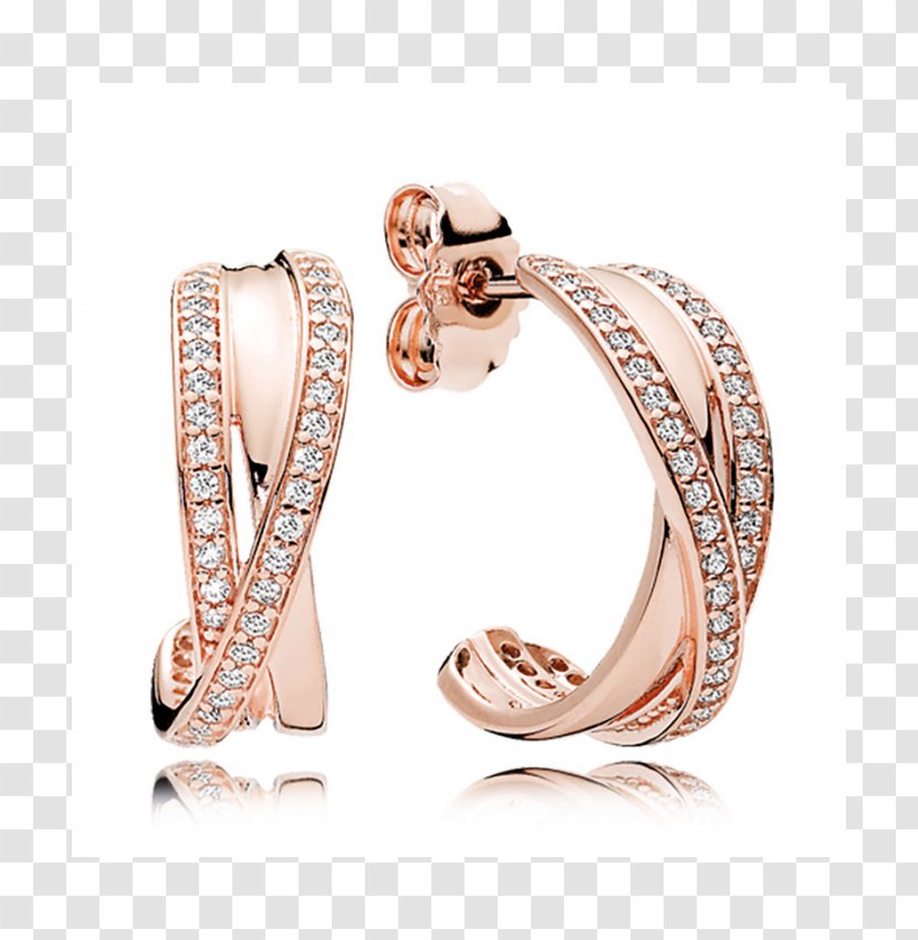 Earring Pandora Jewellery Gold Cubic Zirconia - Bangle - Discount Roll Transparent PNG