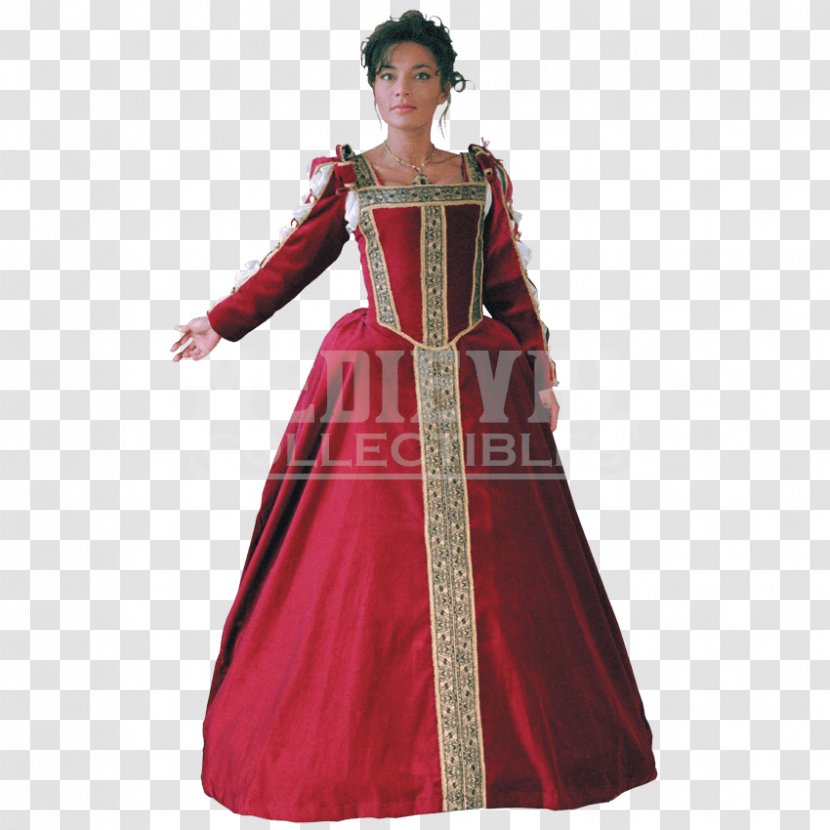 Gown Robe Clothing Costume Design Italian Renaissance - Dress Transparent PNG