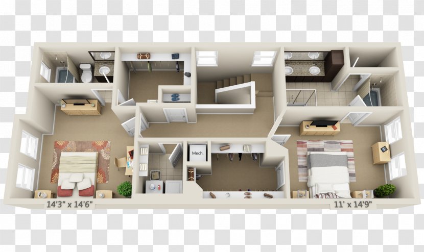 3D Floor Plan Home House - Townhouse Transparent PNG