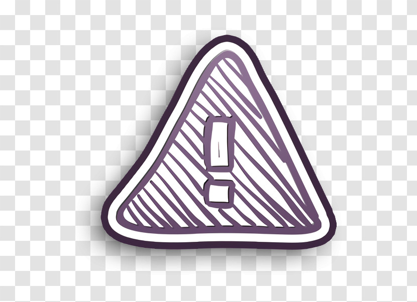 Social Media Hand Drawn Icon Sketch Icon Warning Triangular Sketched Sign Icon Transparent PNG