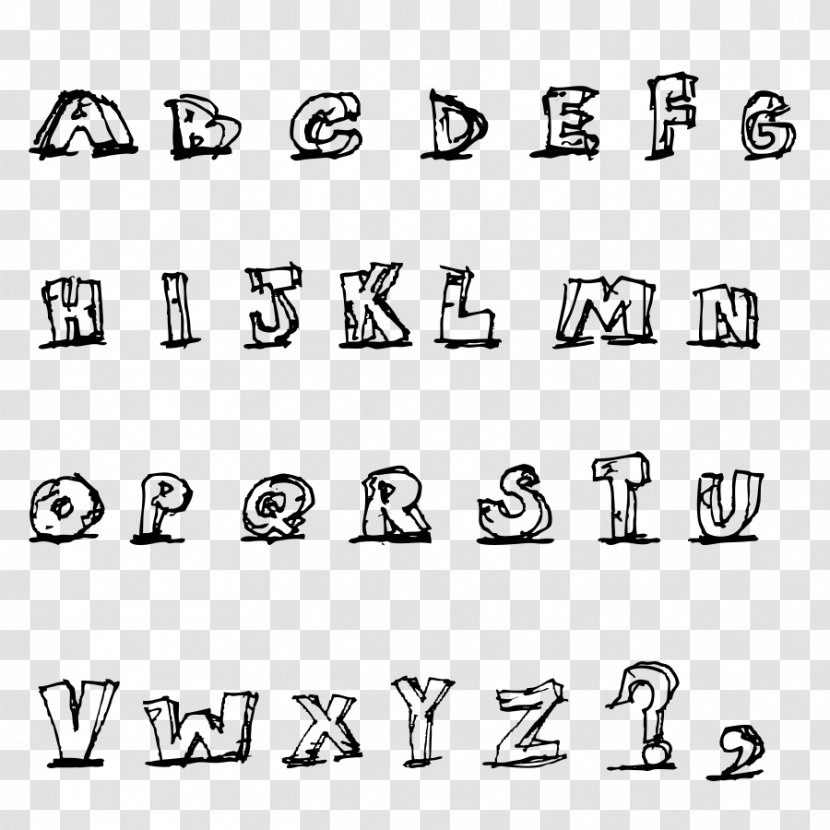 Letter Gothic Alphabet Clip Art - Hand Typing Transparent PNG