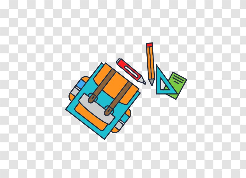 Cartoon Stationery Satchel Illustration - Rectangle - Bag Transparent PNG