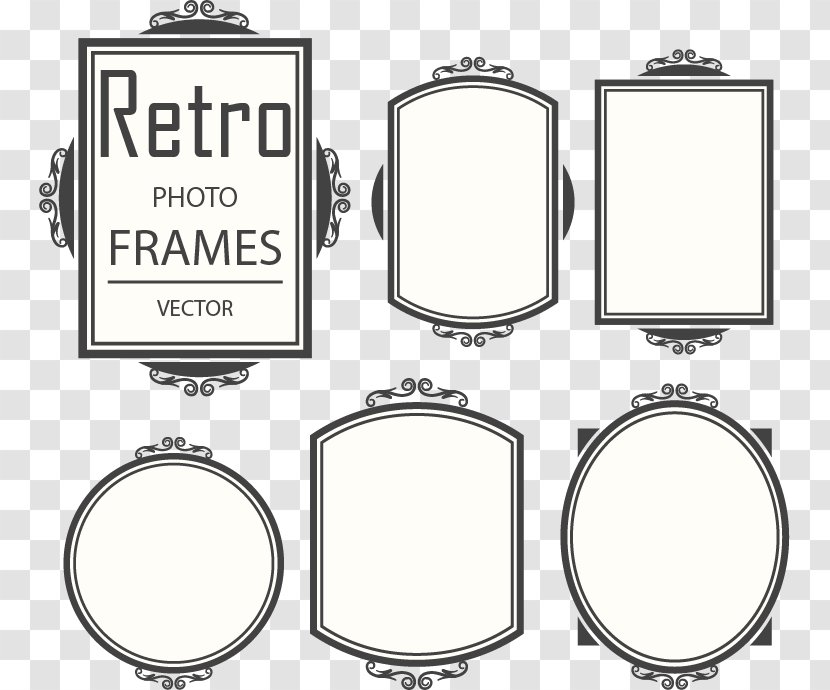 Texture Picture Frame - Ornament - 6 Vintage Design Vector Material Transparent PNG