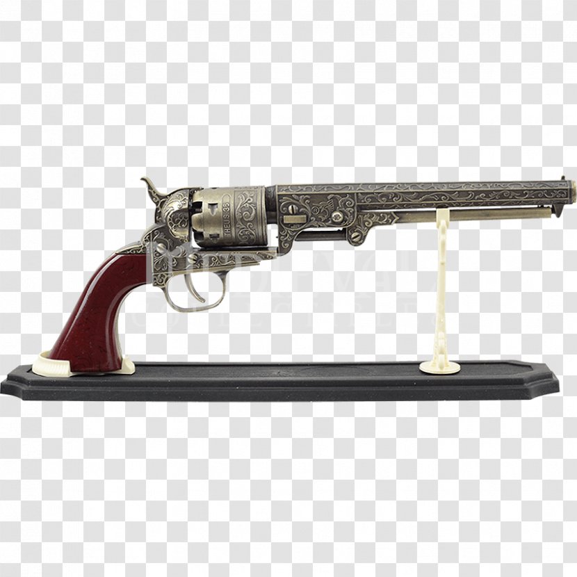 Colt 1851 Navy Revolver Firearm Gun Weapon - Frame - Antique Brass Transparent PNG