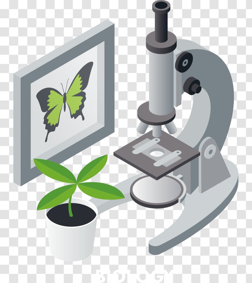 Microscope Illustration - Cartoon - Vector Plants And Transparent PNG