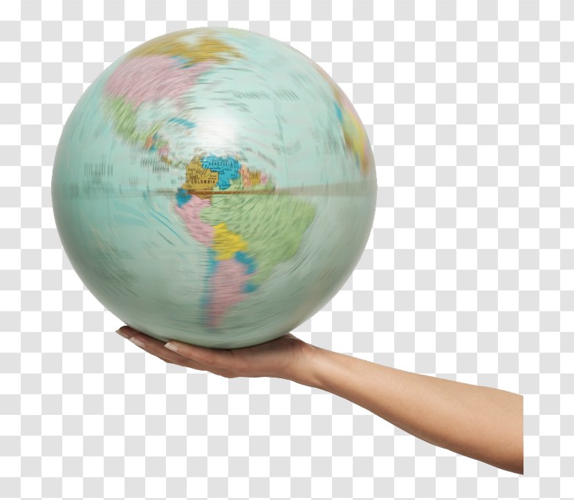 Earth Hand Clip Art - Stock Footage - Holding Blue Globe Transparent PNG