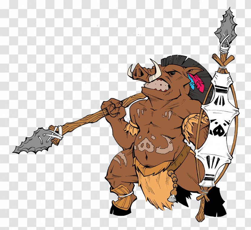 Vertebrate Cartoon Clip Art - Mythical Creature - Boar Transparent PNG