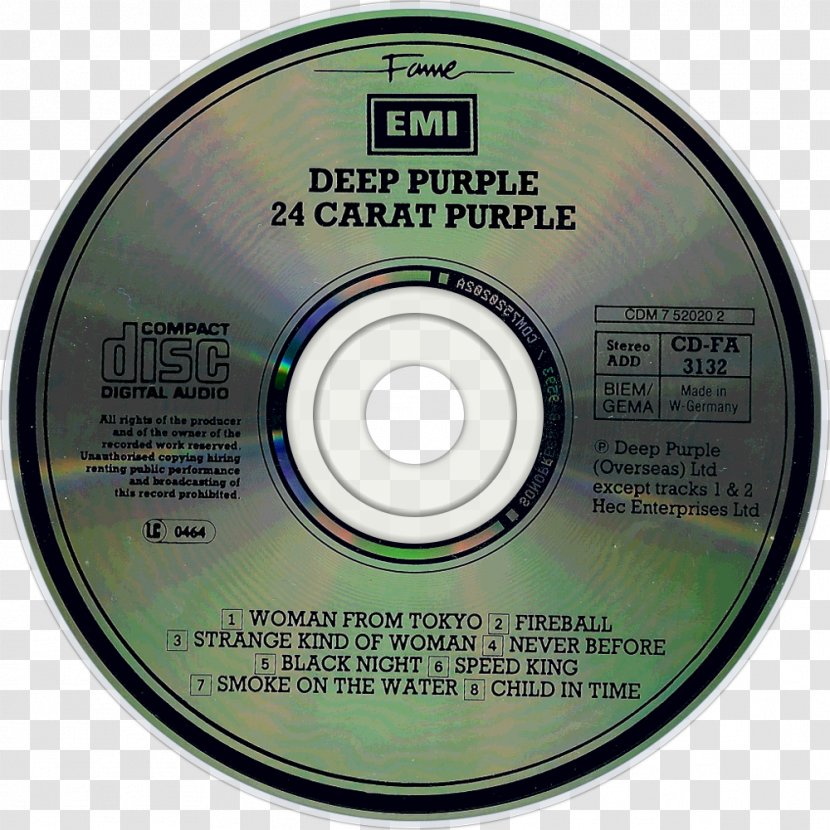 Compact Disc On The Road Again Living Blues Canned Heat Disk Image - Deep Purple Transparent PNG