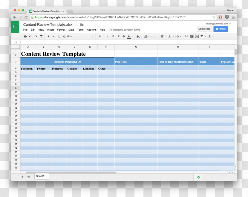 Template Social Media Computer Software Microsoft Excel Spreadsheet - Operating System Transparent PNG