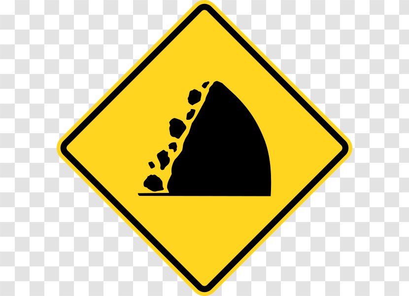 Warning Sign Traffic Symbol Rock - Yellow Transparent PNG