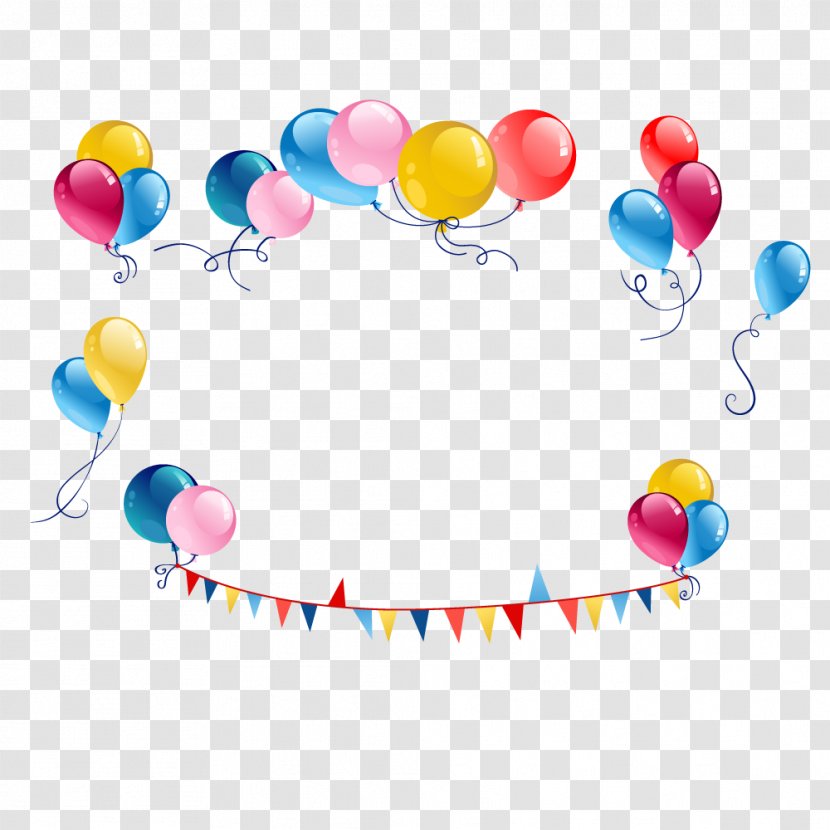 Hot Air Balloon Greeting Card Party - Colored Balloons Transparent PNG