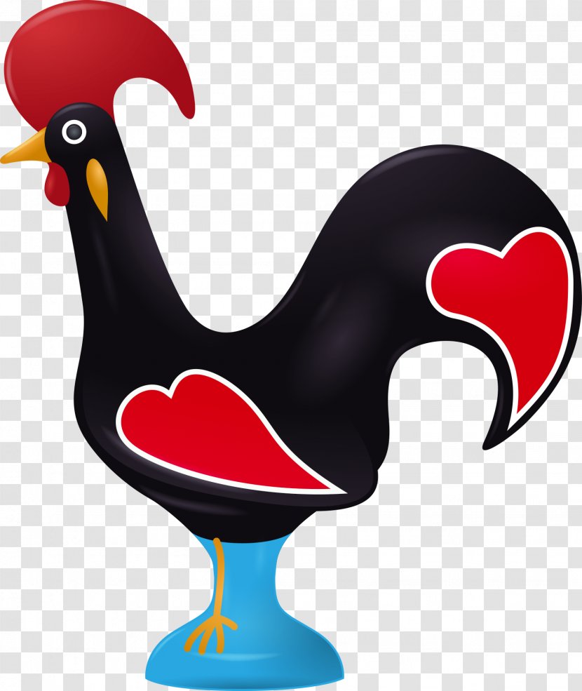 Barcelos, Portugal Rooster Of Barcelos Chicken - Bird - Vector Big Black Cock Transparent PNG