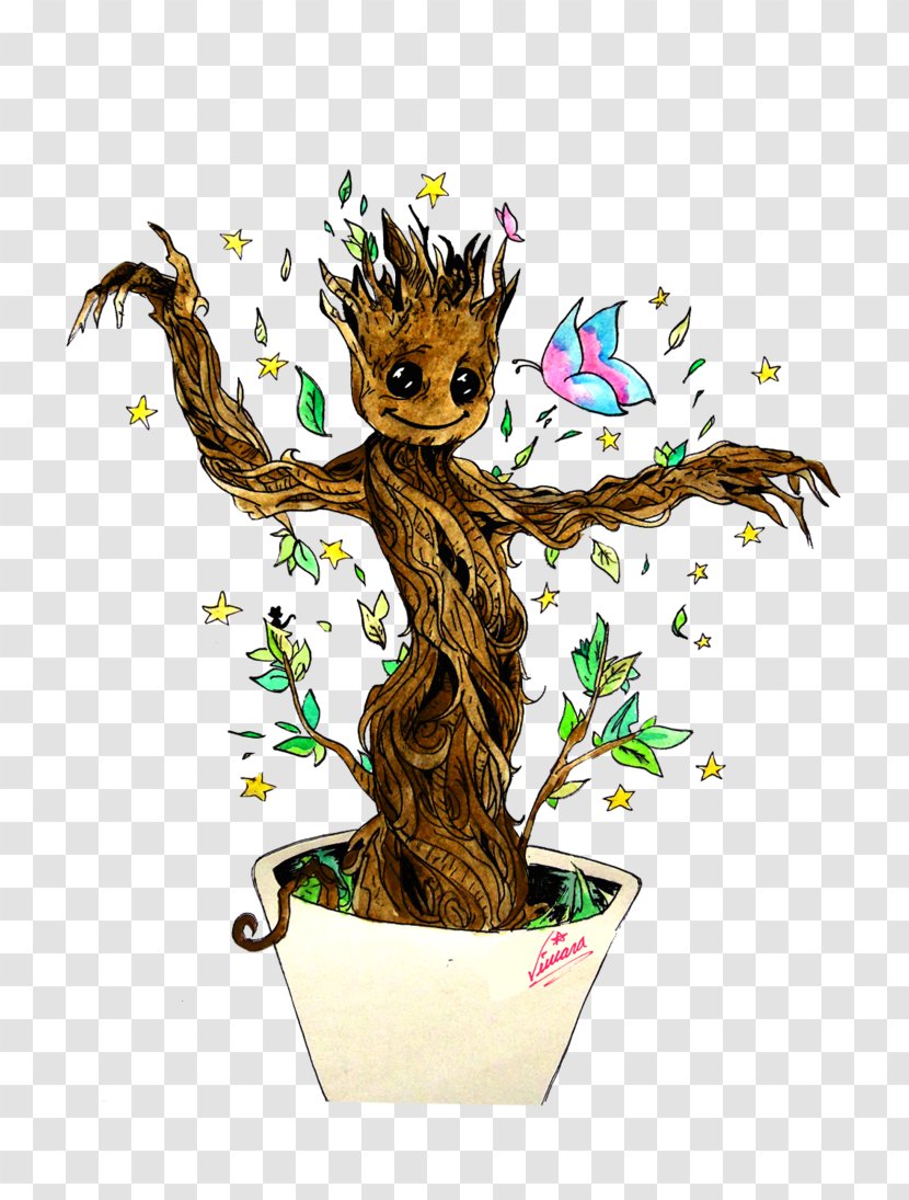 Groot Infant Art - Branch - Dave Bautista Transparent PNG