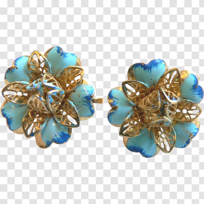 Turquoise Earring Butterfly Bead Filigree - Butterflies And Moths Transparent PNG