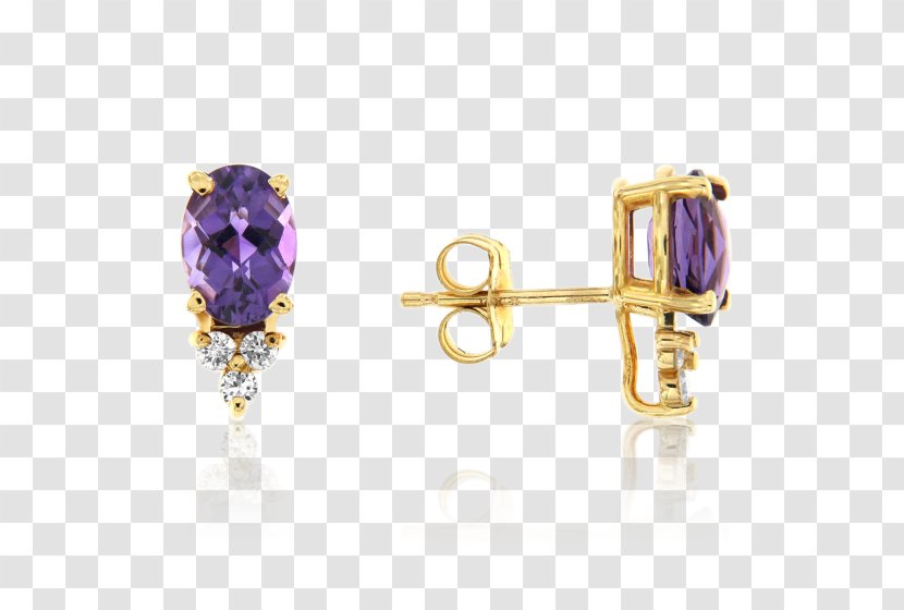 Amethyst Earring Body Jewellery Purple - Diamond Friendship Bracelet Pattern Transparent PNG