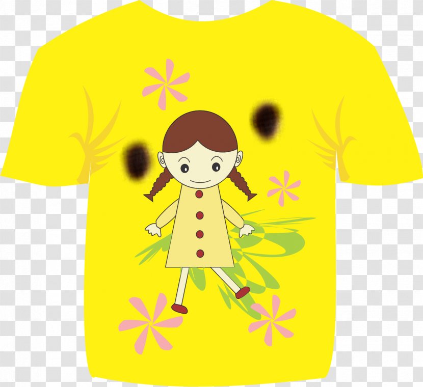 T-shirt Vertebrate Smiley Yellow Sleeve - Top Transparent PNG