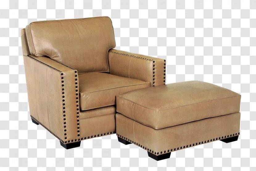 Club Chair Foot Rests Couch Furniture - Leather - Ottoman Transparent PNG