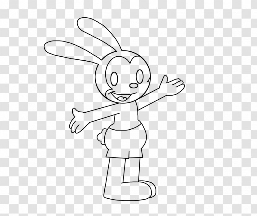 Oswald The Lucky Rabbit Line Art Drawing Clip - Heart Transparent PNG