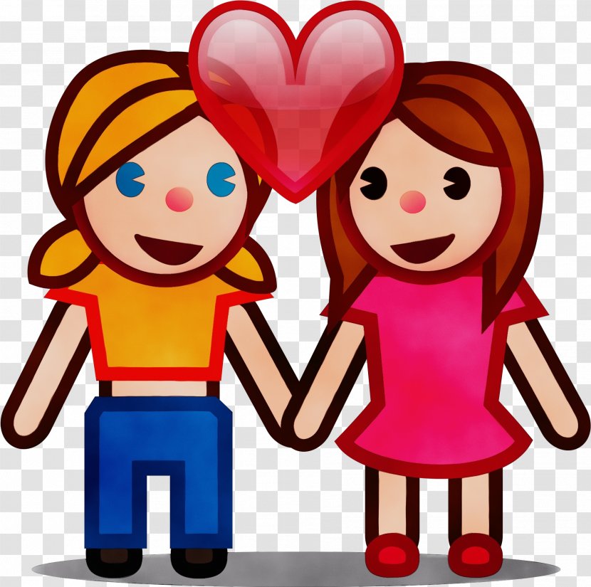 Cartoon Clip Art Interaction Friendship Cheek - Wet Ink - Happy Love Transparent PNG