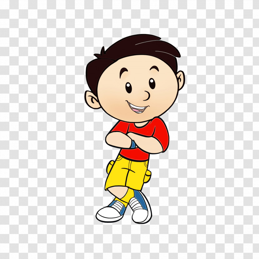 Cartoon Male Child Cheek Arm Transparent PNG