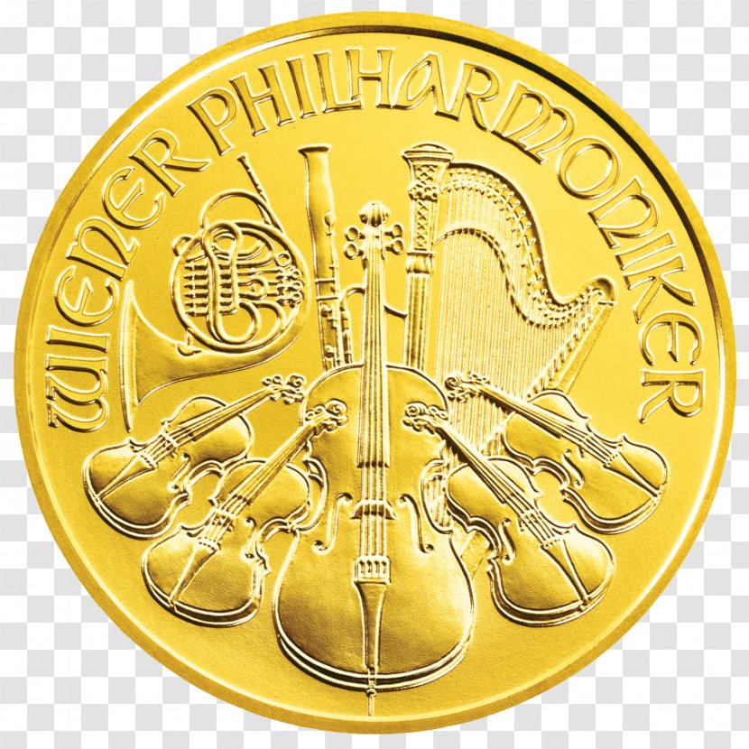 Austrian Silver Vienna Philharmonic Bullion Coin - Gold Transparent PNG