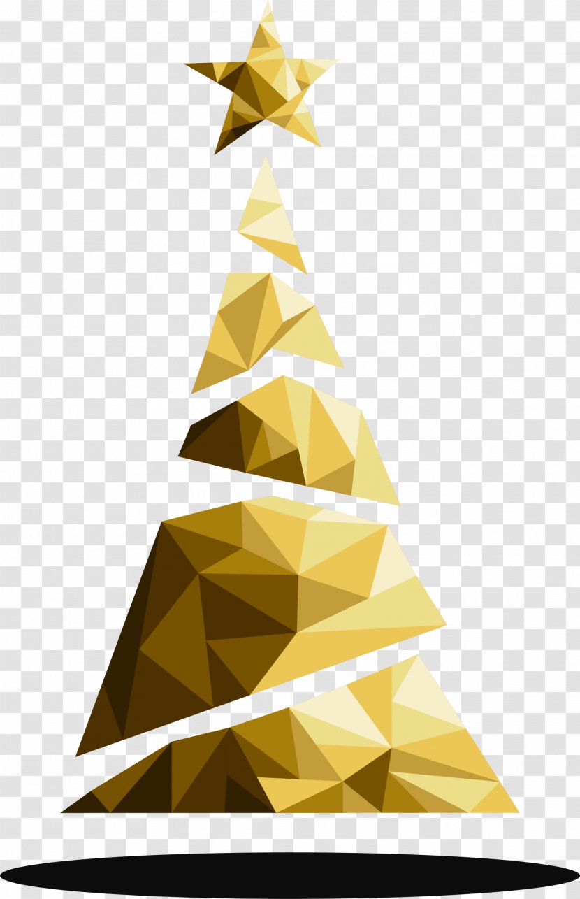 Christmas Tree New Year's Day Child Holiday - Decor - Golden Pentagram Transparent PNG