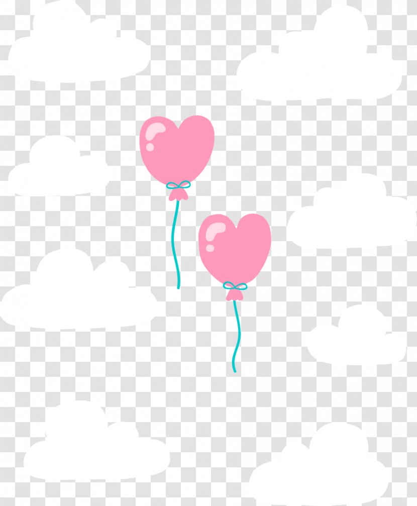 Heart Clip Art - Tree - Cartoon Pink Hand-painted Balloon Transparent PNG
