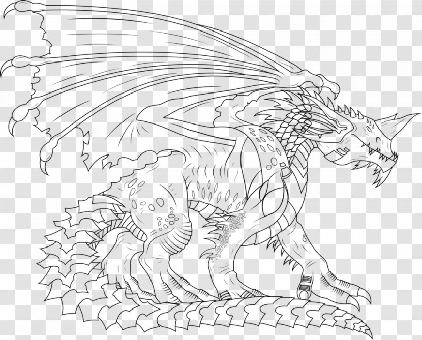Line Art Chinese Dragon Drawing - Coloring Book Transparent PNG