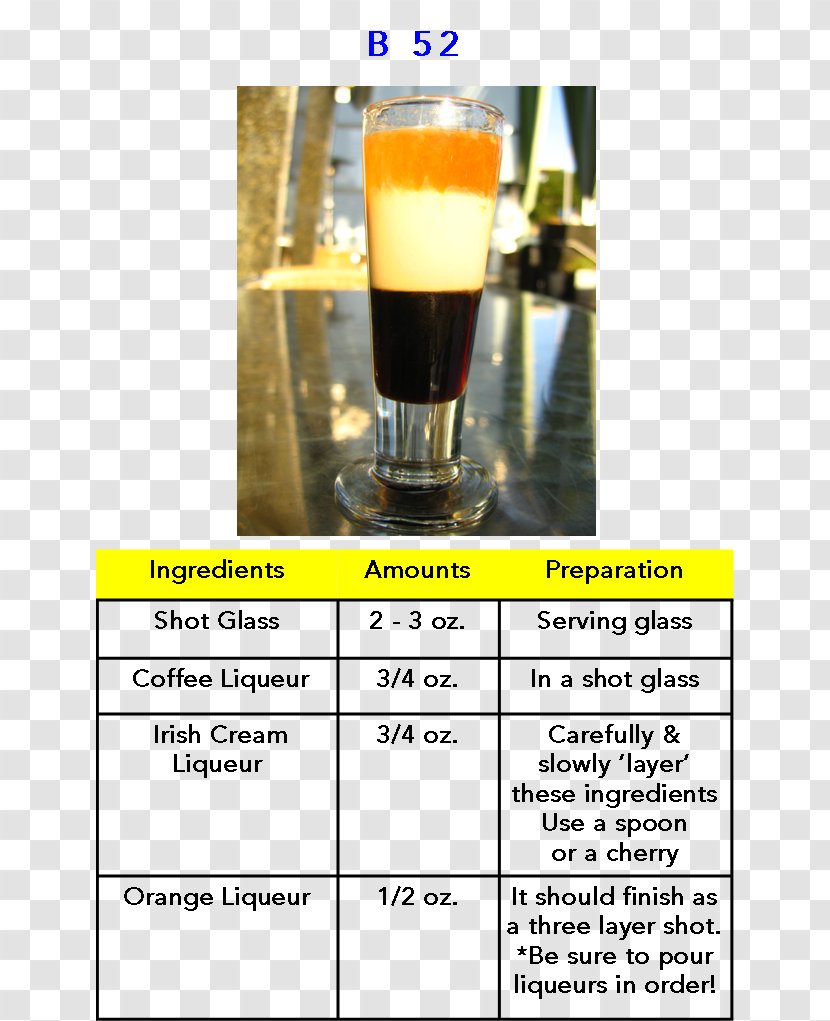 B-52 Beer Bomb Shot Cocktail Kahlúa - Kahlua Transparent PNG