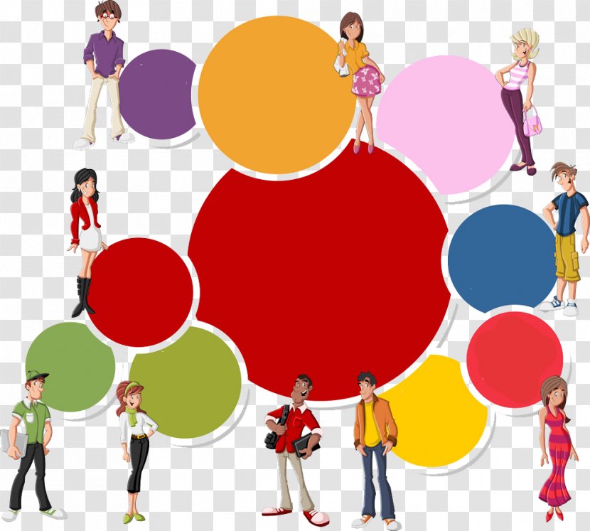Cartoon - People And Circles Transparent PNG