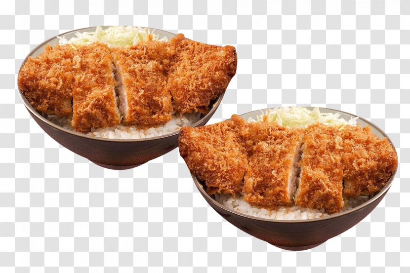 Tonkatsu Spare Ribs Katsudon Pork Chop - Meat - Fried Rice Two Copies Transparent PNG