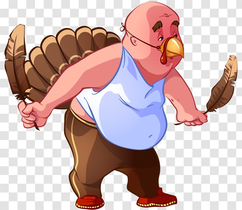 Cartoon Turkey Meat Illustration - Vertebrate - Peacock Play Man Transparent PNG