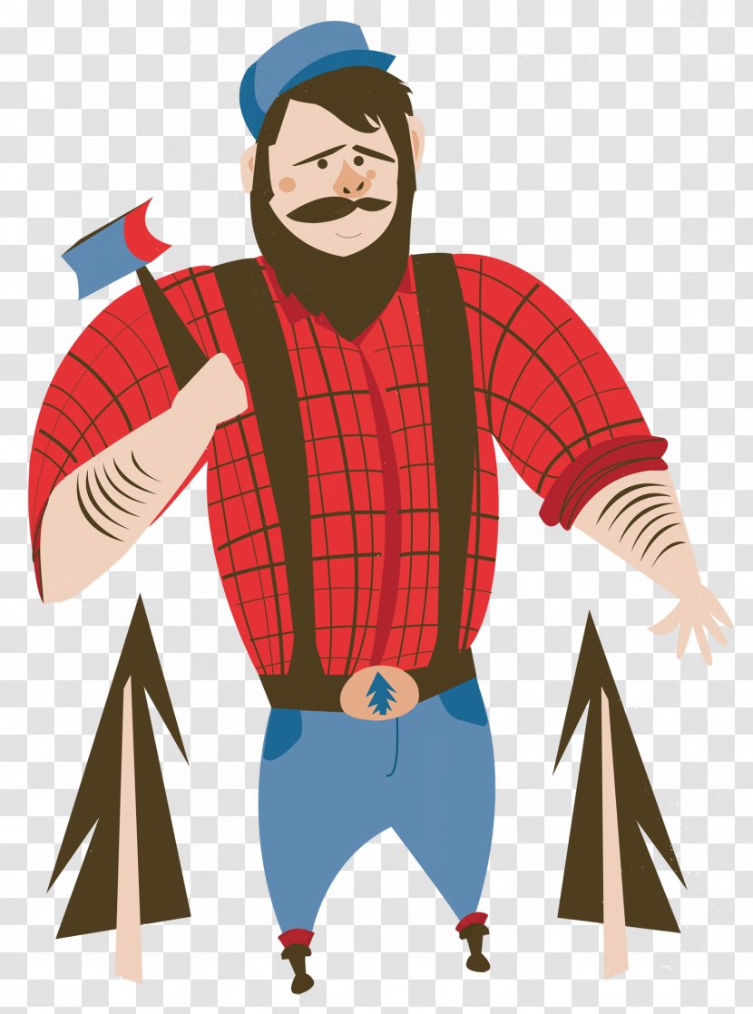 Paul Bunyan And Babe The Blue Ox Tall Tale - Christmas Illustration Transparent PNG