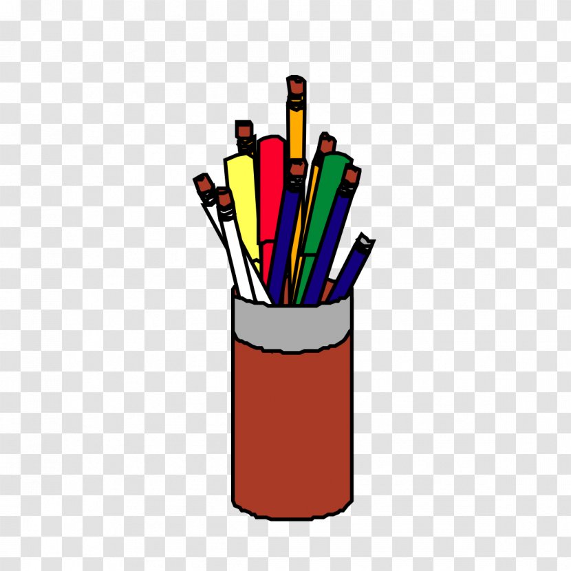 Pen Brush Pot Red Clip Art - Gratis - Creative Transparent PNG