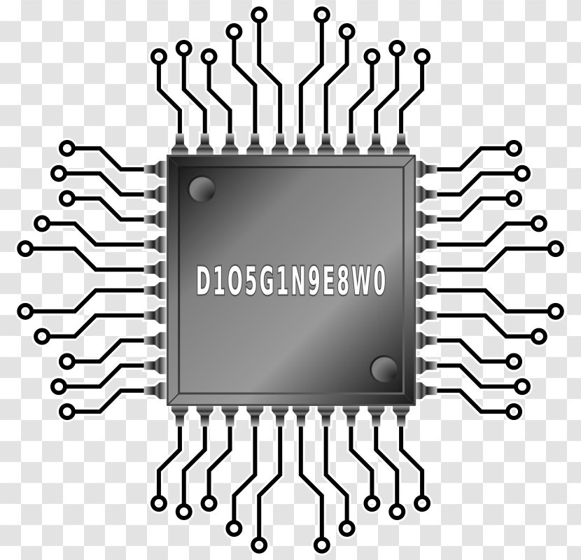 Integrated Circuits & Chips Central Processing Unit Computer Clip Art - Rectangle - Chip Transparent PNG
