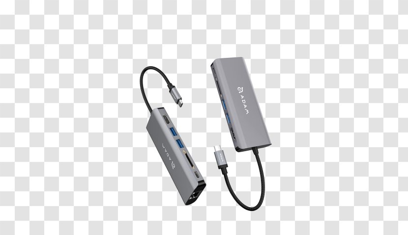 USB-C USB 3.1 Computer Port Ethernet Hub - Battery Charger - Apple Data Cable Transparent PNG