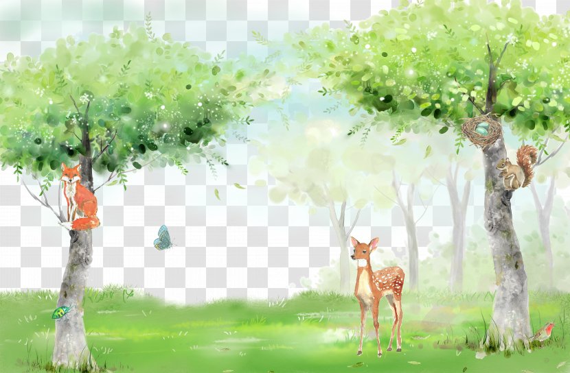 Fresh Forest Animal Background - Plant Transparent PNG