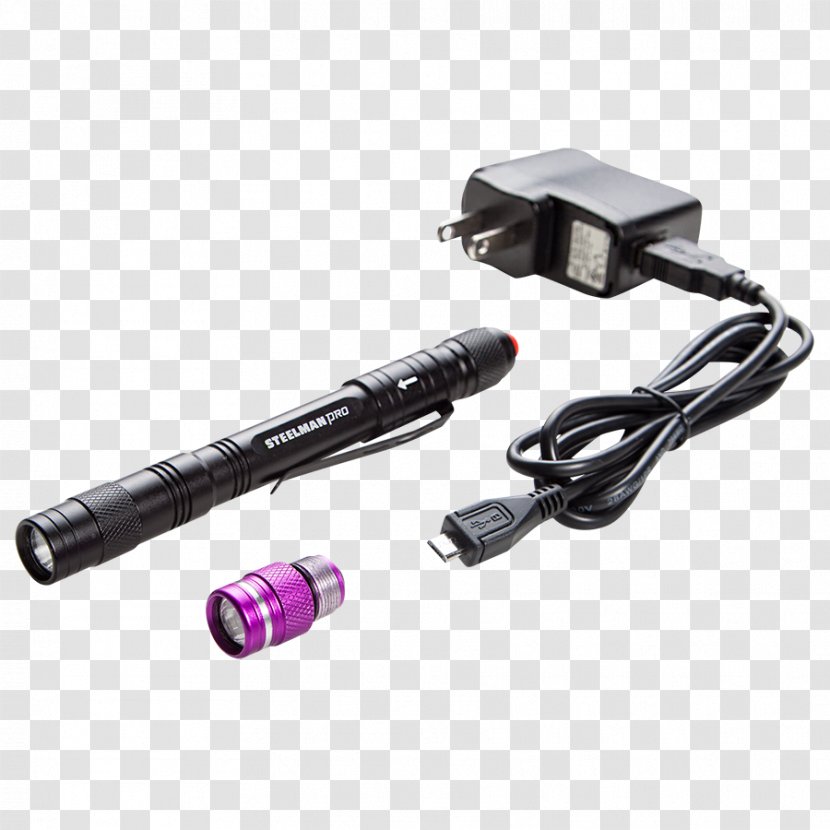 Flashlight Ultraviolet Blacklight Rechargeable Battery - Hardware - Light Transparent PNG