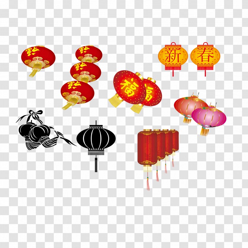 Chinese New Year Lantern Festival Eid Al-Fitr Holiday - Years Day - Festive Lanterns Vector Material Transparent PNG