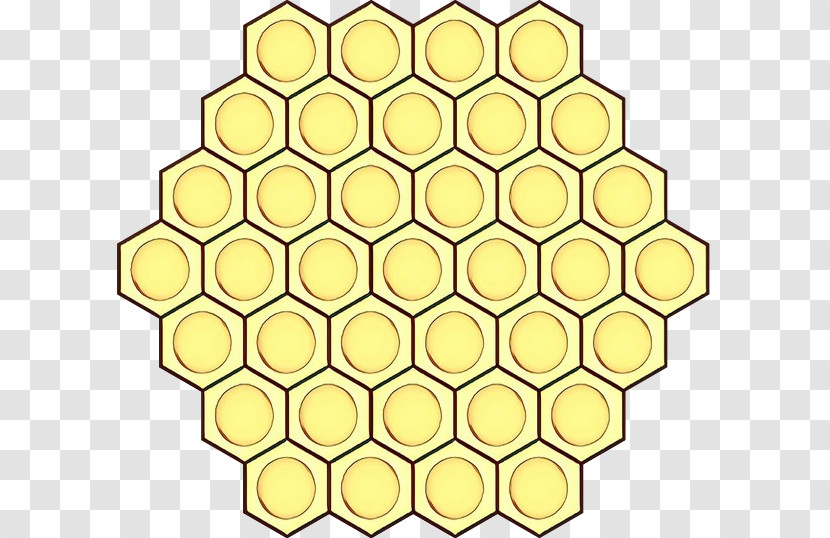 Yellow Pattern Line Circle Honeycomb Transparent PNG