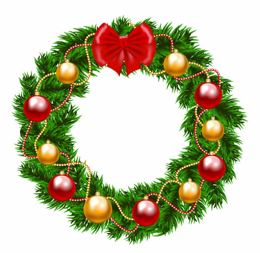 Christmas Wreath Garland Clip Art - Spruce - Creative Image Transparent PNG