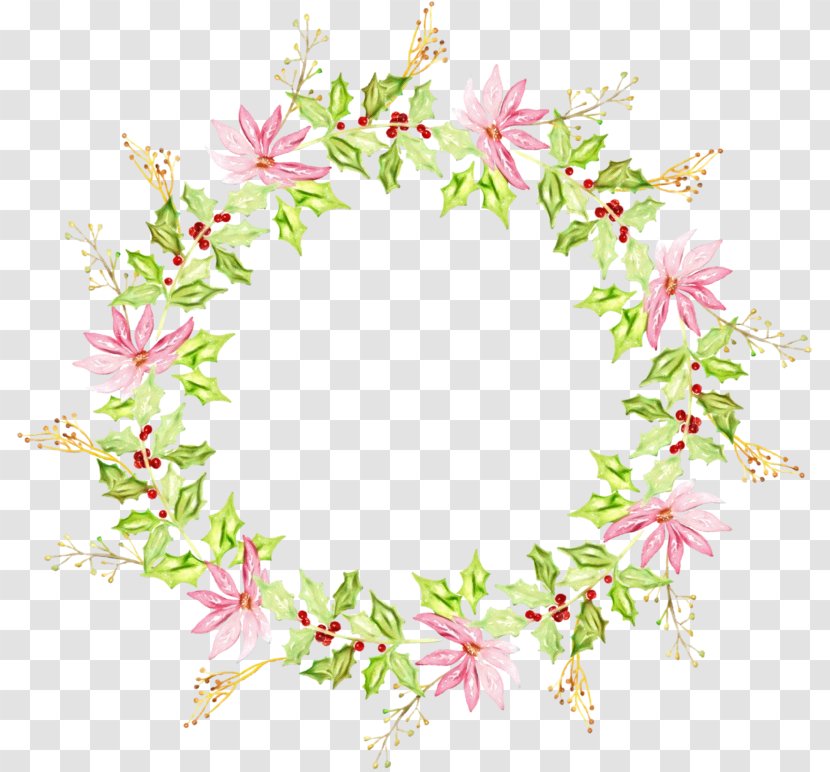 Floral Design Watercolor Painting Wreath Flower Illustration - Pink Transparent PNG